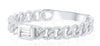 ESTATE .05CT DIAMOND 14K WHITE GOLD 3D CLASSIC BAGUETTE LOVE KNOT BEZEL FUN RING