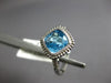 ESTATE 1.62CT DIAMOND & AAA BLUE TOPAZ 14KT WHITE GOLD GEOMETRICAL FILIGREE RING