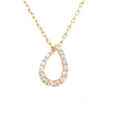 .80CT DIAMOND 18KT YELLOW GOLD 3D OPEN TEAR DROP GRADUATING FUN FLOATING PENDANT