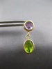 1.8CT AAA PERIDOT & AMETHYST 14KT YELLOW GOLD ROUND & OVAL BEZEL EARRINGS #27407