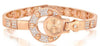LARGE 1.10CT DIAMOND 18KT ROSE GOLD 3D CIRCULAR LOVE KNOT CUFF BANGLE BRACELET