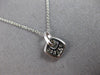 SMALL .23CT DIAMOND 14KT WHITE GOLD 3D ROUND & BAGUETTE SQUARE FLOATING PENDANT