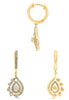 ESTATE .75CT DIAMOND 14KT YELLOW GOLD DOUBLE TEAR DROP JOURNEY HANGING EARRINGS