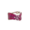 LARGE 2.47CT DIAMOND & AAA RUBY & AAA SAPPHIRE 18KT WHITE GOLD 3D MULTI ROW RING