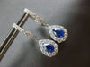 1.87CT DIAMOND & AAA SAPPHIRE 14K WHITE GOLD PEAR SHAPE CLASSIC HANGING EARRINGS