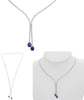 5.25CT DIAMOND & AAA SAPPHIRE 14K WHITE GOLD 3D ROUND OVAL & PEAR SHAPE NECKLACE