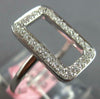 ESTATE WIDE .30CT DIAMOND 14KT WHITE GOLD 3D CLASSIC OPEN RECTANGULAR FUN RING