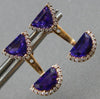 2.57CT DIAMOND & AAA AMETHYST 14K ROSE GOLD MOON SHAPE TRILLION HANGING EARRINGS