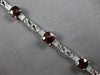 7.67CT DIAMOND & AAA GARNET 14KT WHITE GOLD 3D CUSHION & ROUND TENNIS BRACELET