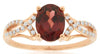 1.54CT DIAMOND & AAA GARNET 14KT ROSE GOLD OVAL & ROUND INFINITY FRIENDSHIP RING