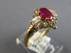1.05CT DIAMOND & AAA RUBY 14K YELLOW GOLD OVAL ROUND & BAGUETTE FLOWER LOVE RING