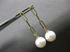 ESTATE AAA SOUTH SEA PEARL 14KT YELLOW GOLD OVAL LOVE KNOT FUN HANGING EARRINGS