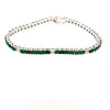 ESTATE 3.86CT DIAMOND & AAA EMERALD 14KT WHITE GOLD 3D CLASSIC TENNIS BRACELET