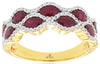 ESTATE 2.26CT DIAMOND & AAA RUBY 14KT YELLOW GOLD OVAL & ROUND ANNIVERSARY RING