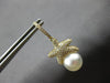 LARGE 1.14CT DIAMOND & AAA SOUTH SEA PEARL 14K YELLOW GOLD STARFISH FUN EARRINGS