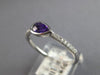 .41CT DIAMOND & AAA AMETHYST 14KT WHITE GOLD PEAR SHAPE & ROUND BEZEL LOVE RING