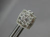 .90CT DIAMOND 14KT WHITE GOLD 3D ROUND & BAGUETTE SQUARE FILIGREE STUD EARRINGS