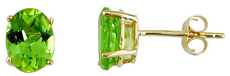 ESTATE 2.60CT AAA PERIDOT 14KT YELLOW GOLD 3D CLASSIC OVAL STUD EARRINGS