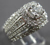 LARGE 1.75CT DIAMOND 14KT WHITE GOLD ROUND SQUARE HALO MULTI ROW ENGAGEMENT RING