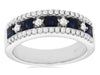 1.32CT DIAMOND & AAA SAPPHIRE 14KT WHITE GOLD PRINCESS & ROUND ANNIVERSARY RING