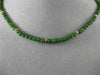 ANTIQUE AAA JADE 14KT YELLOW GOLD 3D BEAD NECKLACE 3.5mm WIDE BEAUTIFUL #24672