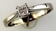 .50CT DIAMOND 14KT WHITE GOLD CLASSIC PRINCESS SOLITAIRE FRIENDSHIP PROMISE RING