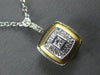 ESTATE .52CT DIAMOND 18K 2 TONE GOLD ROUND & PRINCESS MATTE & SHINY LOVE PENDANT