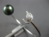 .22CT DIAMOND & TAHITIAN PEARL 18KT WHITE GOLD 3D MULTI LEAF FUN BANGLE BRACELET