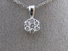 ESTATE .25CT DIAMOND 14KT WHITE GOLD 3D FLOWER CLUSTER FLOATING PENDANT & CHAIN