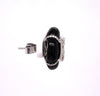 2.81CT DIAMOND & BLACK ENAMEL 18KT WHITE GOLD 3D ROUND & BAGUETTE STUD EARRINGS