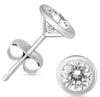 ESTATE .38CT DIAMOND 14KT WHITE GOLD SOLITAIRE ROUND BEZEL MARTINI STUD EARRINGS