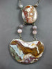 EXTRA LARGE & LONG MULTI COLOR ENAMEL & AAA AGATE STERLING SILVER NECKLACE 27624