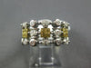 LARGE .75CT WHITE & CANARY DIAMOND PLATINUM & 18KT YELLOW GOLD ANNIVERSARY RING