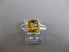 2.17CT DIAMOND & AAA CITRINE 14KT WHITE GOLD 3D CUSHION & ROUND FRIENDSHIP RING