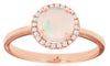 ESTATE .95CT DIAMOND & AAA OPAL 14KT ROSE GOLD 3D ROUND HALO FUN LOVE RING
