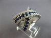 2.79CT DIAMOND & AAA SAPPHIRE 14KT WHITE GOLD 3 ROW CRISS CROSS X INFINITY RING