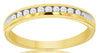 ESTATE .15CT DIAMOND 14KT 2 TONE GOLD 3D ROUND CHANNEL WEDDING ANNIVERSARY RING
