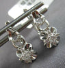 ESTATE .19CT DIAMOND 14KT WHITE GOLD 3D FLOWER LEVERBACK HANGING EARRINGS