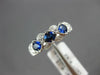 .76CT DIAMOND & AAA SAPPHIRE 14KT WHITE GOLD 3D 3 STONE FILIGREE ANIVERSARY RING