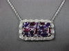 1.36CT DIAMOND & AAA PINK TOURMALINE & AMETHYST 14KT WHITE GOLD CLUSTER NECKLACE