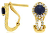 1.44CT DIAMOND & AAA SAPPHIRE 14KT YELLOW GOLD 3D INFINITY HALO CLIP ON EARRINGS