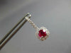 1.33CT DIAMOND & AAA RUBY 18K WHITE GOLD ROUND SQUARE LEVERBACK HANGING EARRINGS
