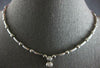 .30CT DIAMOND 14KT WHITE GOLD 3D SOLITAIRE 2 STONE MATTE & SHINY LOVE NECKLACE