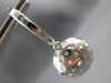 ESTATE 1.65CT DIAMOND 18KT WHITE GOLD ROUND CLUSTER HUGGIE FUN HANGING EARRINGS
