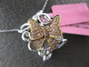 .32CT WHITE & PINK DIAMOND 18KT WHITE & ROSE GOLD 3D BUTTERFLY ENHANCER PENDANT