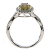 .61CT WHITE PINK & FANCY YELLOW DIAMOND 18K TRI COLOR GOLD 3D INFINITY LOVE RING
