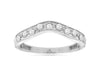 .25CT DIAMOND 14K WHITE GOLD 3D ROUND FILIGREE MILGRAIN V SHAPE ANNIVERSARY RING