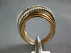 LARGE .64CT DIAMOND 14K WHITE & ROSE GOLD MULTI ROW CRISS CROSS TRIPLE WAVE RING