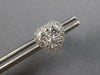 ESTATE 1.01CT DIAMOND 18KT WHITE GOLD HEART SHAPE HALO INVISIBLE STUD EARRINGS