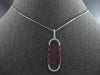 .74CT DIAMOND & AAA RUBY 14K WHITE GOLD 3D BAGUETTE & ROUND FUN FLOATING PENDANT